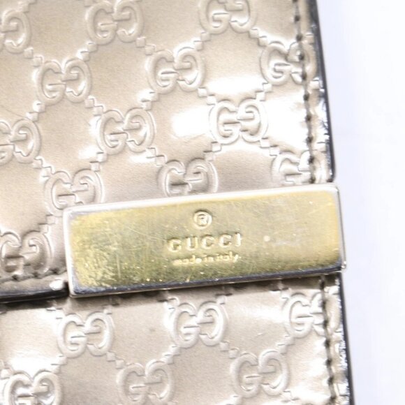 Gucci Metallic Grey Microguccissima Patent Leather Continental Wallet - Picture 9 of 16